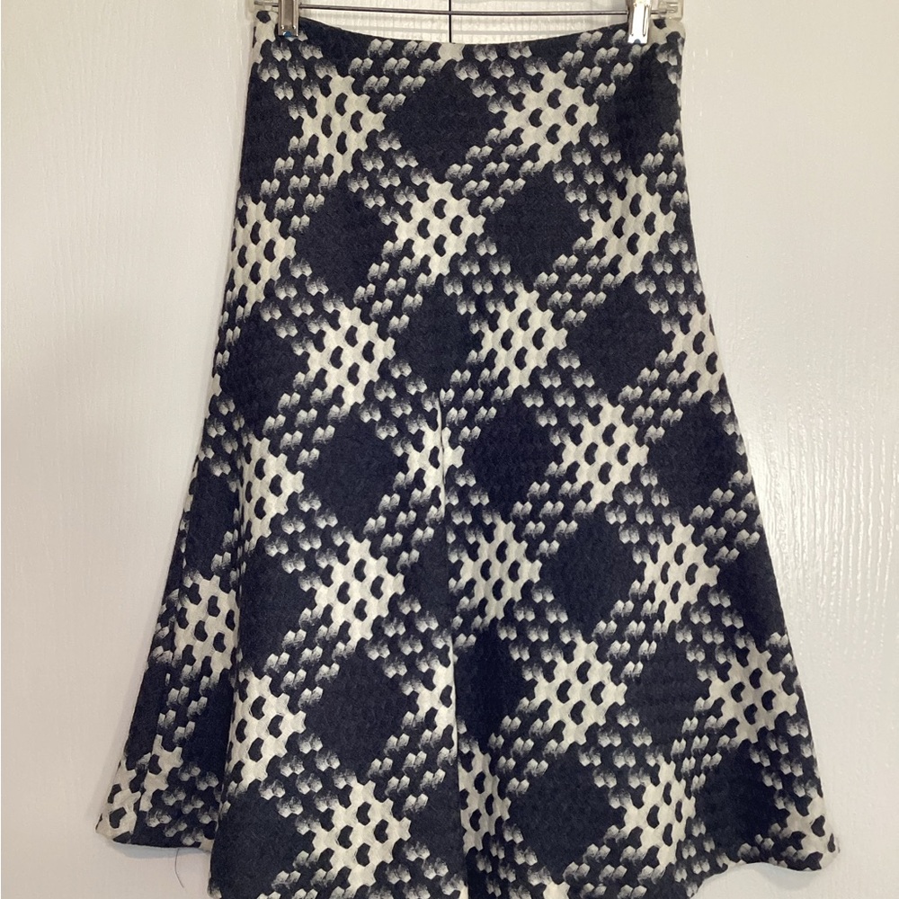 Express Gray and White Wool A-Line Skirt